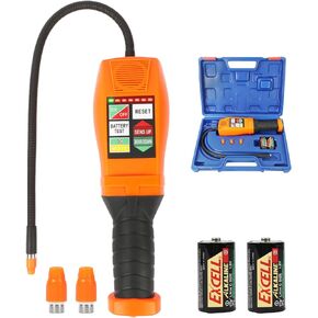 Refrigerant Leak Detector HVAC with Heated Diode Sensor, 0.1 oz/yr R134A R410A R22 Freon Leak Detector HVAC Leak Detector Halogen Gas Tester (Included Battery and AC Power Adapter)