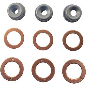 Injector Seal Kit With Heat Shield 19077-53650 Compatible with Kubota D662 D722 D782 D902 D905 D1005 D1105 D1305 D1403 D1503E D1703E Engine 1907753650 1584153622 15221-94020 15841-53622