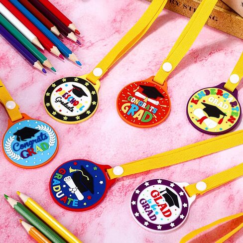 durony 48 Pieces Kindergarten Graduation Medals for Kids 2 Inch Preschool Graduation Medal with Yellow Neck Ribbon Graduating Award Medals for Preschool Graduation Gifts Favors, 6 Styles in Saudi Arabia