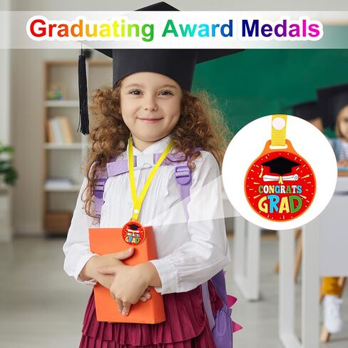 durony 48 Pieces Kindergarten Graduation Medals for Kids 2 Inch Preschool Graduation Medal with Yellow Neck Ribbon Graduating Award Medals for Preschool Graduation Gifts Favors, 6 Styles in Saudi Arabia