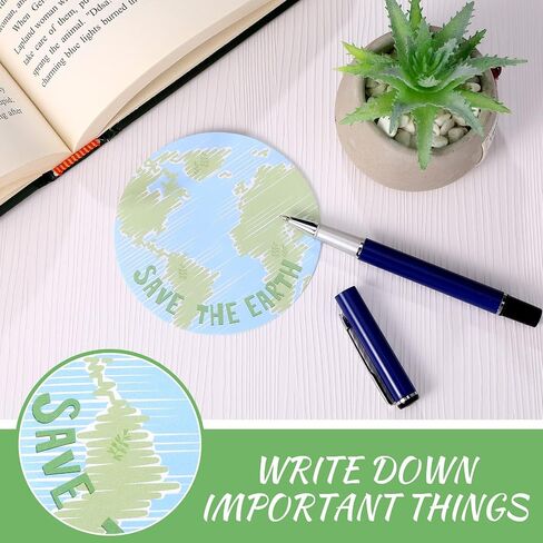 Crtiin 12 Pads Earth Sticky Notes Globe Planet Notepads Earth Shaped Cute Sticky Note Pads Round Self Stick Note Pads Self Stick Memo Pad Notes for Kid Adults Earth Day School Classroom Office in Saudi Arabia