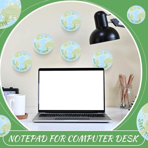 Crtiin 12 Pads Earth Sticky Notes Globe Planet Notepads Earth Shaped Cute Sticky Note Pads Round Self Stick Note Pads Self Stick Memo Pad Notes for Kid Adults Earth Day School Classroom Office in Saudi Arabia
