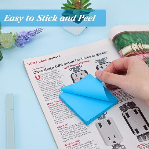 EOOUT 24 Pack Sticky Notes 3x3 Inches, Bright Colors Self-Stick Pads, Super Sticking Power Memo Pads, Easy to Post for Home, Office, Notebook, 84 Sheets/pad in Saudi Arabia