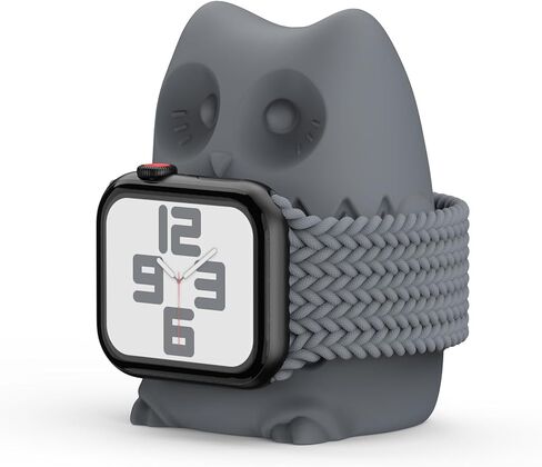 Cute Owl Apple Watch Charger Stand Compatible with iWatch Series 9-1(45mm,44mm,42mm,41mm,40mm,38mm) Apple Watch Dock,Cute Charger Stand Soft Silicone,Nightstand Mode,Home/Office Use in Kuwait