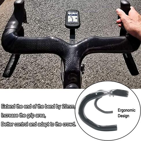 RXL SL Road Bike Carbon Integrated Handlebar Black 3K Glossy Bicycle Handle bar and Stem Ultra-Light Handlebars Bicycle Handlebar 400/420/440mmX90/100/110/120mm in Saudi Arabia