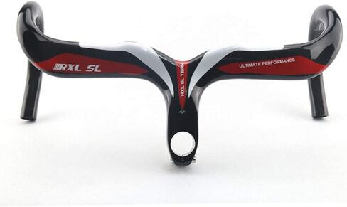 RXL SL Road Bike Carbon Integrated Handlebar Black 3K Glossy Bicycle Handle bar and Stem Ultra-Light Handlebars Bicycle Handlebar 400/420/440mmX90/100/110/120mm in Saudi Arabia