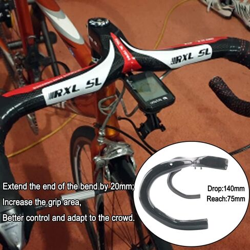 RXL SL Road Bike Carbon Integrated Handlebar Black 3K Glossy Bicycle Handle bar and Stem Ultra-Light Handlebars Bicycle Handlebar 400/420/440mmX90/100/110/120mm in Saudi Arabia