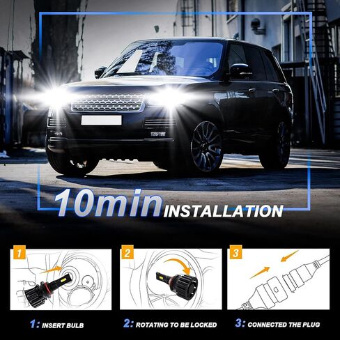 Fit for Hyundai Sonata (2015-2019) LED Bulbs 40000LM Super Bright 9005 + 9005 High/Low Beam, Plug and Play Quick Installation, 6500K Cool White Light, Pack of 4 in Kuwait