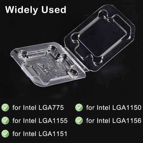 صينية حافظة وحدة المعالجة المركزية لـ Intel، حامل صندوق حماية بلاستيكي صدفي لـ Intel 775/1155/1151/1150/1156، غلاف بلاستيكي سميك، مع 10 قطع حقيبة مضادة للكهرباء الساكنة + ملصق + غلاف فقاعي، 10 قطع in Saudi Arabia