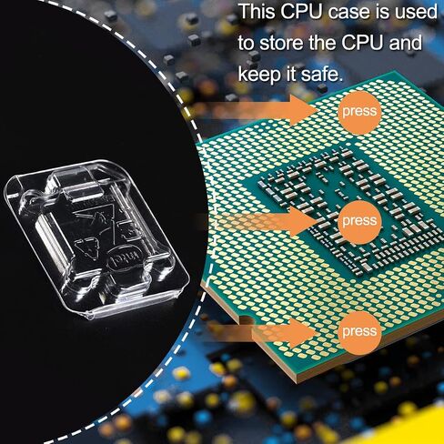 صينية حافظة وحدة المعالجة المركزية لـ Intel، حامل صندوق حماية بلاستيكي صدفي لـ Intel 775/1155/1151/1150/1156، غلاف بلاستيكي سميك، مع 10 قطع حقيبة مضادة للكهرباء الساكنة + ملصق + غلاف فقاعي، 10 قطع in Saudi Arabia