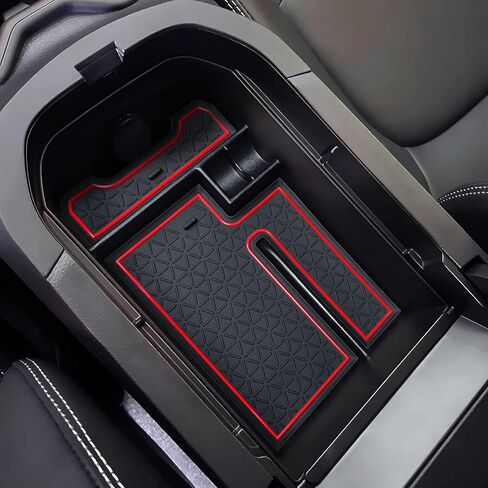 صينية تنظيم وحدة التحكم المركزية للسيارة Toyota Rav4 2019-2023، صندوق تخزين ثانوي لمسند الذراع التلقائي لملحقات RAV4 الداخلية (أحمر) in Kuwait