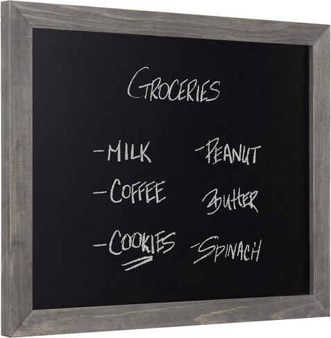 MyGift Wall Mounted Large Chalkboard Sign with Rustic Gray Wood Frame Erasable Blackboard Memo Board, Menu Sign, 15 x 13-Inch in Saudi Arabia