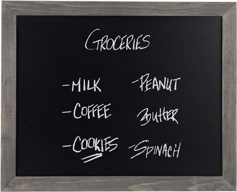 MyGift Wall Mounted Large Chalkboard Sign with Rustic Gray Wood Frame Erasable Blackboard Memo Board, Menu Sign, 15 x 13-Inch in Saudi Arabia