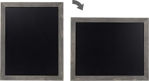 MyGift Wall Mounted Large Chalkboard Sign with Rustic Gray Wood Frame Erasable Blackboard Memo Board, Menu Sign, 15 x 13-Inch in Saudi Arabia
