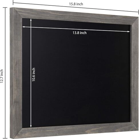 MyGift Wall Mounted Large Chalkboard Sign with Rustic Gray Wood Frame Erasable Blackboard Memo Board, Menu Sign, 15 x 13-Inch in Saudi Arabia