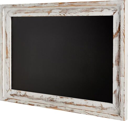 MyGift Large Wall Mounted Hanging Chalkboard Sign with Whitewashed Wood Frame, 35 x 24 Inch in Saudi Arabia