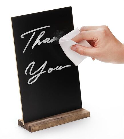 Tosnail 12 Pack 6 x 9 Inches Chalkboard Signs with Stand, Double Side Vintage Tabletop Chalkboard, Message Board, Small Chalkboard Table Sign, Menu Sign for Events, Party in Saudi Arabia