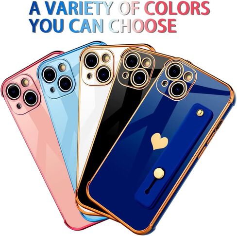 Compatible with iPhone 13 Case Cute Luxury Plating Edge Bumper Case, Raised Corners Bumper Drop Protection with Full Camera Lens Protection Cover for iPhone 13 for Women Girl(Royal Blue) in Saudi Arabia