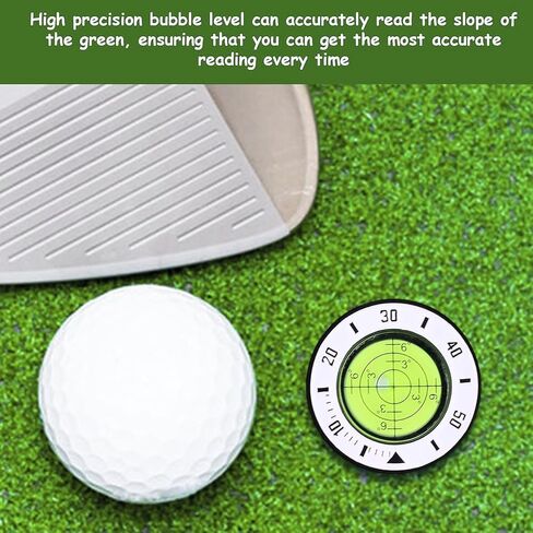 Golf Green Reader With Iron Box,Golf Ball Marker With High Precision Green Reading, Magnetic Golf Ball Marker for Hat Clip,Golf Accessories Golf Gifts for Father's Day, Christmas and Holidays in Saudi Arabia