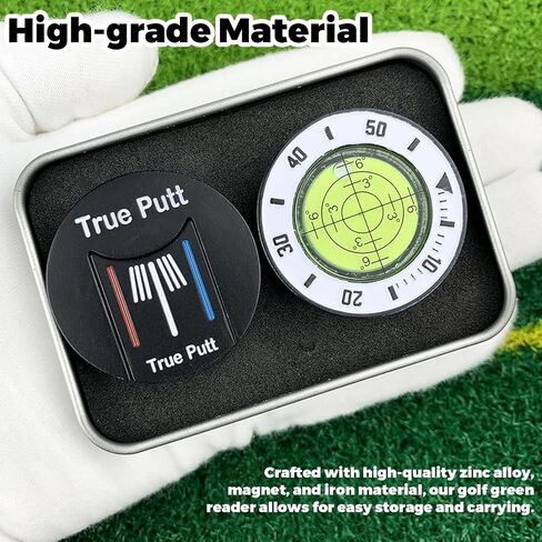Golf Green Reader With Iron Box,Golf Ball Marker With High Precision Green Reading, Magnetic Golf Ball Marker for Hat Clip,Golf Accessories Golf Gifts for Father's Day, Christmas and Holidays in Saudi Arabia