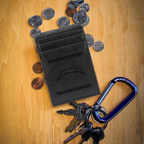 Rico Industries NFL LA Chargers Men’s Trifold Brown Wallet- Premium Laser-Engraved NFL Team Logo on Vegan/Faux Leather- Minimalist Design Includes ID Window and Credit Card Holder- Ideal Men’s Gift in Saudi Arabia