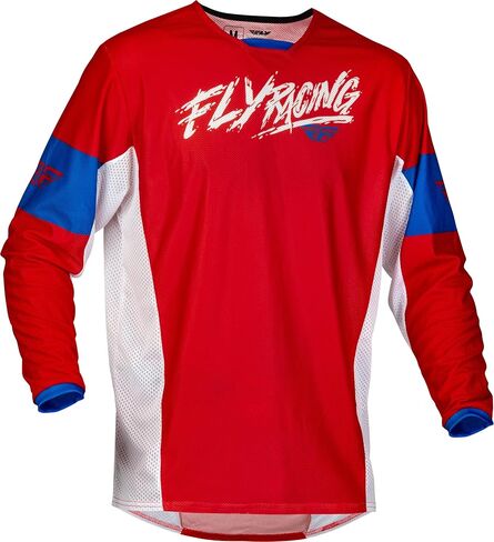 Fly Racing YTH Kinetic Mesh Khaos Jersey Red/White/Blue Yx in Saudi Arabia