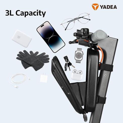 حقيبة سكوتر مقاومة للماء من YADEA، معلقة أمامية، حقيبة مقود متينة من مادة EVA للسكوتر الكهربائي/الدراجة الكهربائية/الدراجة الهوائية/الدراجة النارية لحمل أدوات الشاحن، سعة كبيرة 3 لتر in Kuwait