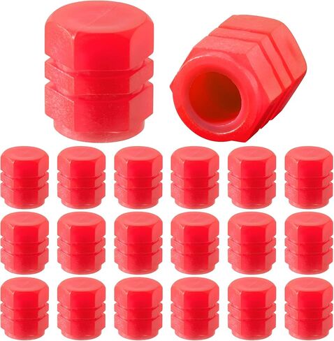 PAGOW 20PCS Night Glow Luminous Wheels Tire Caps Fluorescent Valve Stem Auto Wheel Universal Tire Air Covers for Car, Truck, SUV, Motorcycles, Bike(RED) in Saudi Arabia