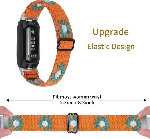 Compatible with Fitbit Inspire 3 Bands Elastic Breathable Nylon/Soft Silicone Bands for Women in Saudi Arabia