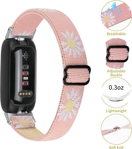 متوافق مع Fitbit Inspire 3 أربطة مرنة من النايلون/السيليكون الناعم المسامي للنساء in Kuwait