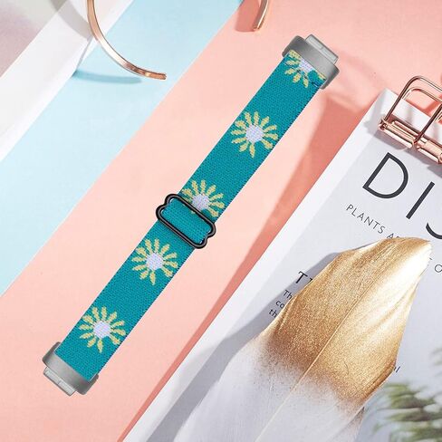 Compatible with Fitbit Inspire 3 Bands Elastic Breathable Nylon/Soft Silicone Bands for Women in Saudi Arabia