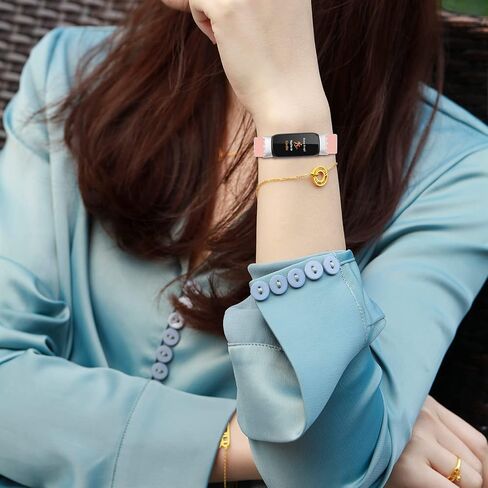 متوافق مع Fitbit Inspire 3 أربطة مرنة من النايلون/السيليكون الناعم المسامي للنساء in Kuwait