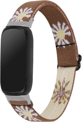 Compatible with Fitbit Inspire 3 Bands Elastic Breathable Nylon/Soft Silicone Bands for Women in Saudi Arabia