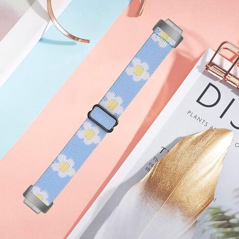Compatible with Fitbit Inspire 3 Bands Elastic Breathable Nylon/Soft Silicone Bands for Women in Saudi Arabia
