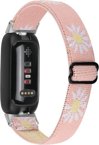 متوافق مع Fitbit Inspire 3 أربطة مرنة من النايلون/السيليكون الناعم المسامي للنساء in Kuwait