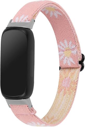 متوافق مع Fitbit Inspire 3 أربطة مرنة من النايلون/السيليكون الناعم المسامي للنساء in Kuwait