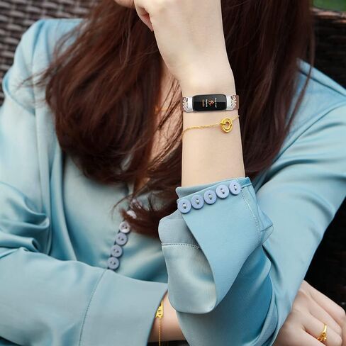 Compatible with Fitbit Inspire 3 Bands Elastic Breathable Nylon/Soft Silicone Bands for Women in Saudi Arabia