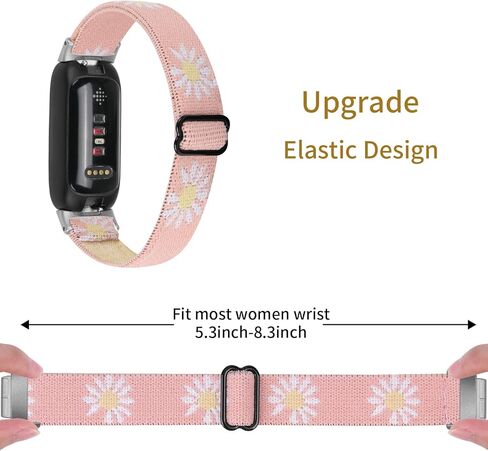 متوافق مع Fitbit Inspire 3 أربطة مرنة من النايلون/السيليكون الناعم المسامي للنساء in Kuwait