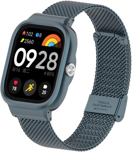 Adjustable and Comfortable With Redmi Watch 4 Strap Metal Case 22mm Stainless Steel Mesh Replacement Straps for Redmi Smartwatch 4 in Saudi Arabia