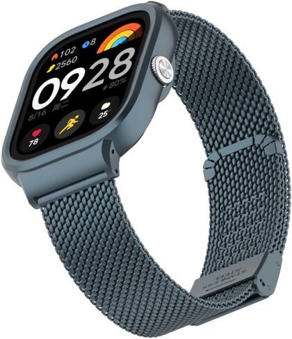 Adjustable and Comfortable With Redmi Watch 4 Strap Metal Case 22mm Stainless Steel Mesh Replacement Straps for Redmi Smartwatch 4 in Saudi Arabia