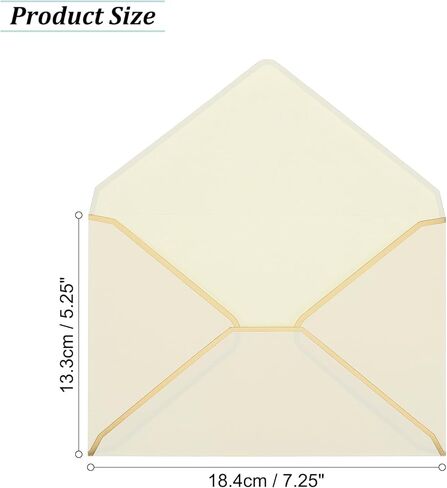 PATIKIL 200 حزمة 5 × 7 مظاريف مع مغلفات عيد الميلاد الحدود الذهبية لبطاقات A7 مغلفات رفرف V لبطاقات هدايا الزفاف المكتبية، والدعوات، والصور، والتخرج (الشمبانيا) in Kuwait