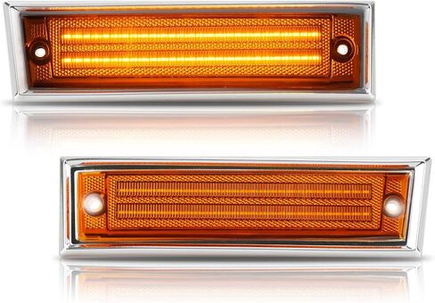 أضواء علامة جانبية LED من Bestview لشاحنات 1981-1991 Chevy C10 C20 C30 GMC C1500 C2500 Suburban Blazer Jimmy Pickup Trucks، مصابيح علامة جانبية للمصد الأمامي، عدسات شفافة (قطعتان) in Kuwait