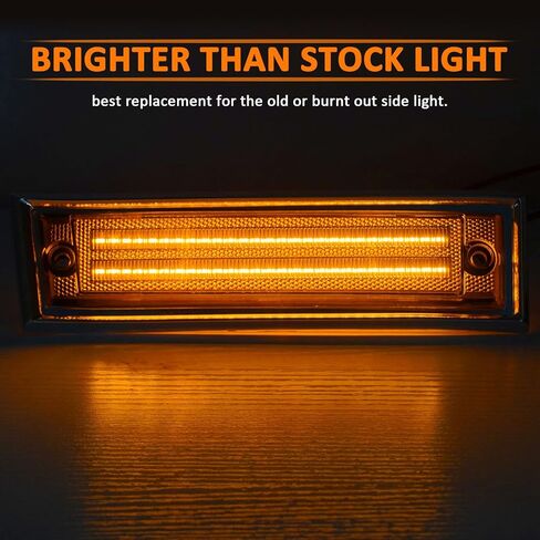 أضواء علامة جانبية LED من Bestview لشاحنات 1981-1991 Chevy C10 C20 C30 GMC C1500 C2500 Suburban Blazer Jimmy Pickup Trucks، مصابيح علامة جانبية للمصد الأمامي، عدسات شفافة (قطعتان) in Kuwait