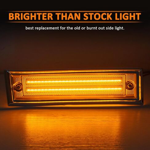 أضواء علامة جانبية LED من Bestview لشاحنات 1981-1991 Chevy C10 C20 C30 GMC C1500 C2500 Suburban Blazer Jimmy Pickup Trucks، مصابيح علامة جانبية للمصد الأمامي، عدسات شفافة (قطعتان) in Kuwait