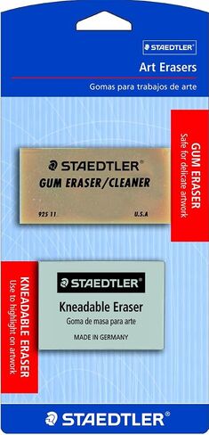 Staedtler Art Erasers, 1 ea Kneadable Eraser and 1-Each Art Gum Eraser, 525925BK in Saudi Arabia