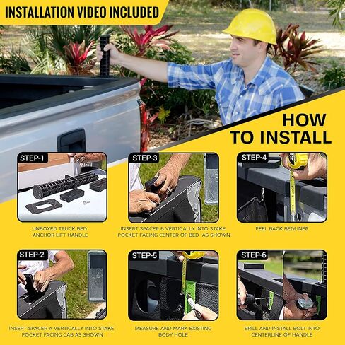 Heavy Duty Pickup Truck Bed Handle Fits Ford F150 F250 F350 Ford Ranger Trucks, Cargo Truck Bed Tie Downs, Auto Tailgate Assist, Car Handle Assist for Elderly, Cool 2022 Ford Truck Accessories for Men in Saudi Arabia