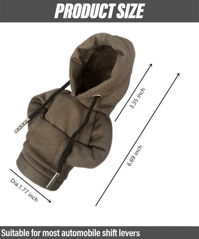 غطاء هوديي لمقبض ناقل الحركة في السيارة، هوديي ناقل الحركة للسيارة، هوديي ناقل الحركة المضحك لإكسسوارات السيارات الشتوية (أسود-أصفر) in Kuwait