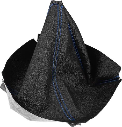 Universal Shift Boot Cover Car Shift Knob Boot Dust Cover Blue Seams Faux Leather Black in Saudi Arabia