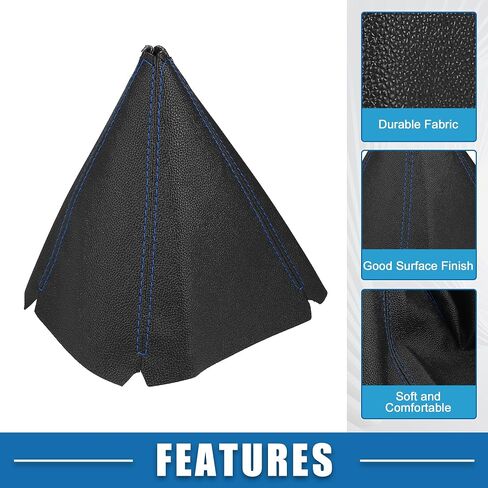 Universal Shift Boot Cover Car Shift Knob Boot Dust Cover Blue Seams Faux Leather Black in Saudi Arabia
