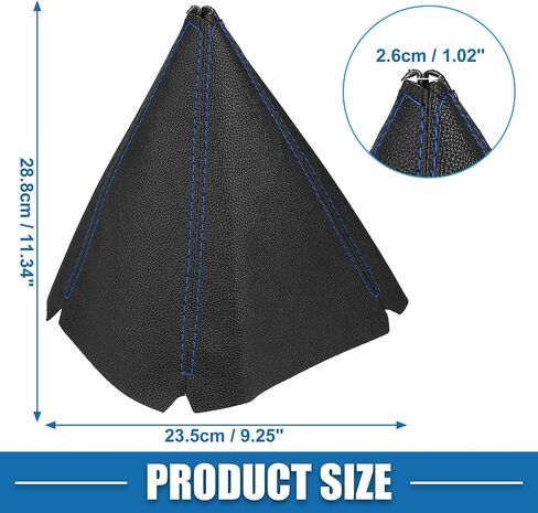 Universal Shift Boot Cover Car Shift Knob Boot Dust Cover Blue Seams Faux Leather Black in Saudi Arabia